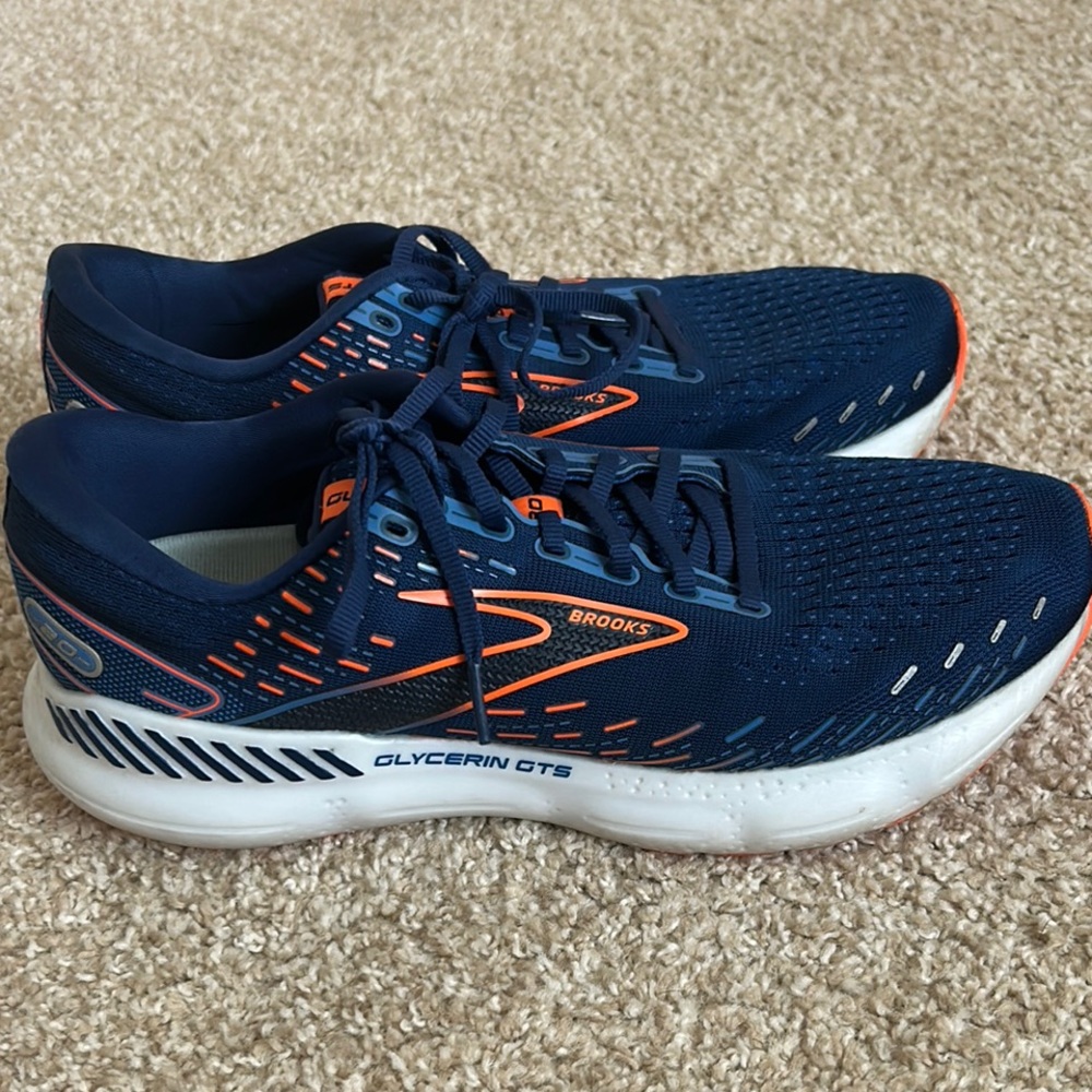 Brooks Blue and Orange Glycerin GTS 20 Sneakers